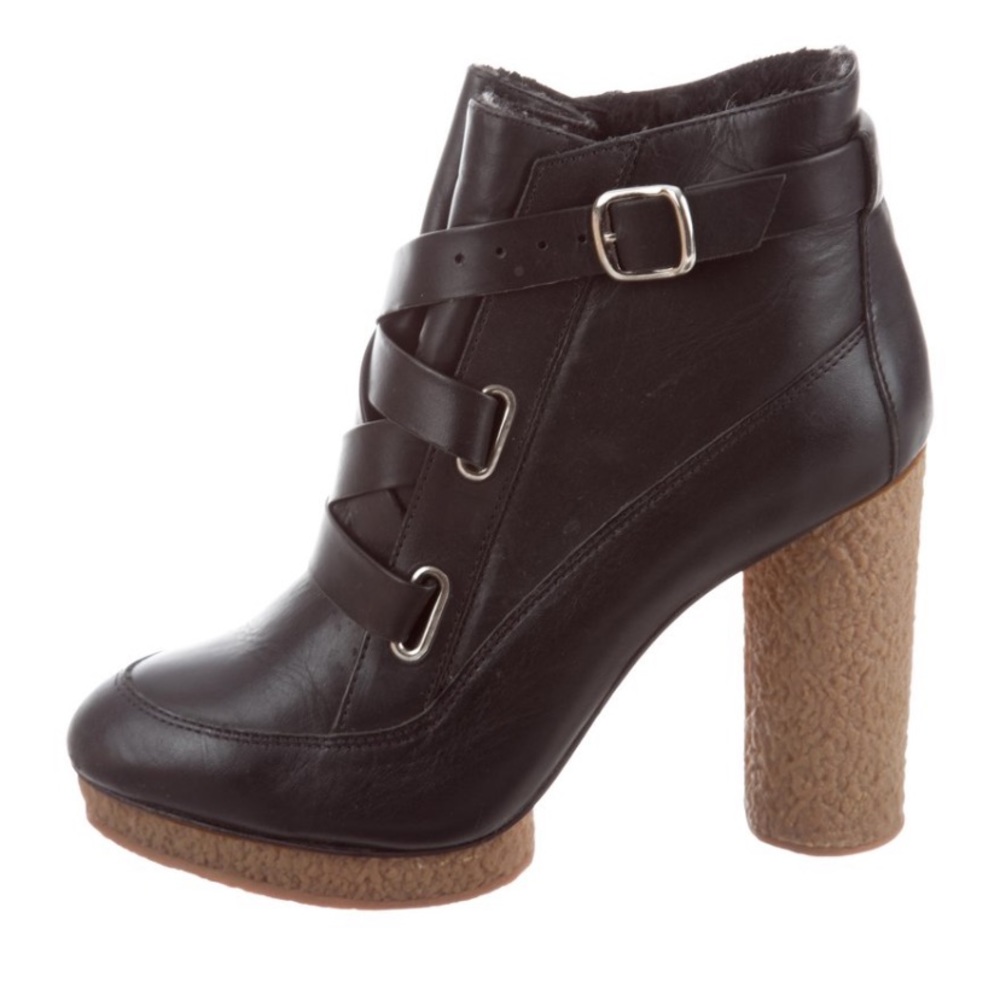 LOEFFLER RANDALL FAUX SHEARLING PLATFORM BOOTIES